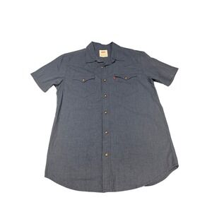 Levi's Mens Blue Short Sleeve Western Button Down Shirt Small 3LYSW7492